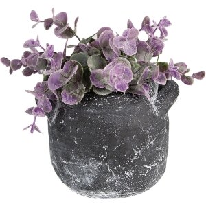 Clayre & Eef 6TE0469M Flowerpot 13x11x9 cm Grey Round