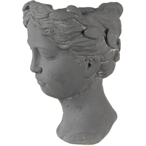 Clayre & Eef 6TE0472 Flowerpot Woman 18x17x25 cm Grey