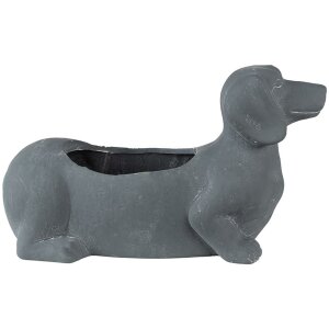 Clayre & Eef 6TE0479 Flowerpot Dog 30x12x16 cm Grey