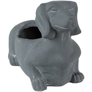 Clayre & Eef 6TE0479 Flowerpot Dog 30x12x16 cm Grey