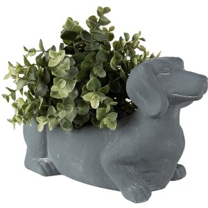 Clayre & Eef 6TE0479 Flowerpot Dog 30x12x16 cm Grey