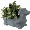 Clayre & Eef 6TE0479 Flowerpot Dog 30x12x16 cm Grey