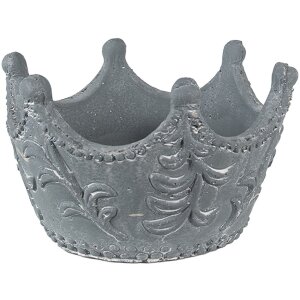 Clayre & Eef 6TE0481M Flowerpot Crown 18x17x12 cm Grey