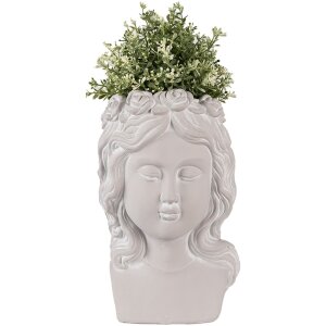 Clayre & Eef 6TE0486 Flowerpot Head 20x17x30 cm Grey