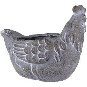 Clayre & Eef 6TE0488 Flowerpot Chicken 29x17x23 cm Grey