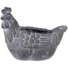 Clayre & Eef 6TE0488 Flowerpot Chicken 29x17x23 cm Grey