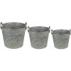 Clayre & Eef 6Y4878 Plant Holder Ø 32x25 - Ø 29x23 - Ø 26x21 cm Grey - Green