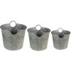 Clayre & Eef 6Y4878 Plant Holder Ø 32x25 - Ø 29x23 - Ø 26x21 cm Grey - Green