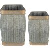 Clayre & Eef 6Y4880 Decoration plant holder (2 pieces) 38x27x39 - 32x21x31 cm Grey - Green