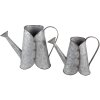 Clayre & Eef 6Y4885 Decoration Watering Can (Set of 2) 40x16x29 - 32x14x24 cm Grey