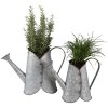 Clayre & Eef 6Y4885 Decoration Watering Can (Set of 2) 40x16x29 - 32x14x24 cm Grey