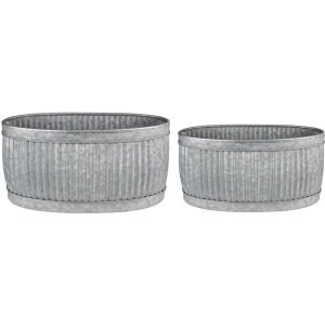 Clayre & Eef 6Y4886 Decoration Iron Tub (2 pieces)...