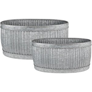 Clayre & Eef 6Y4886 Decoration Iron Tub (2 pieces)...