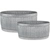 Clayre & Eef 6Y4886 Decoration Iron Tub (2 pieces) 52x25x26 - 48x21x23 cm Grey