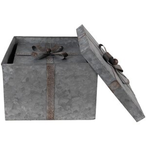 Clayre & Eef 6Y4891 Storage Boxes 24x24x18 - 20x20x15 - 16x16x12 cm Grey