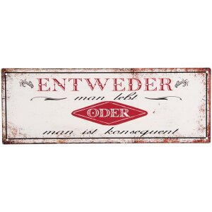 Clayre & Eef 6Y4929 Text Sign 36x1x13 cm White - Red...