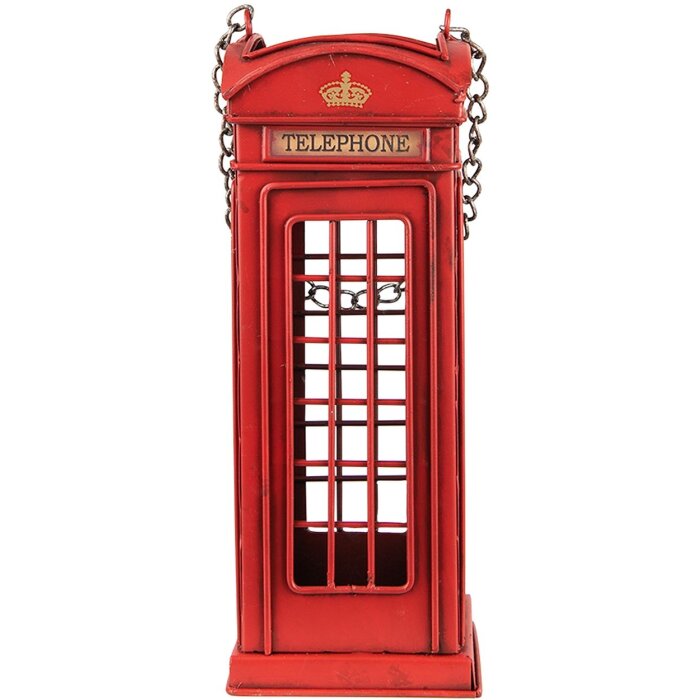 Clayre & Eef 6Y4948 Bottle Holder Phone Box 11x11x29 cm Red