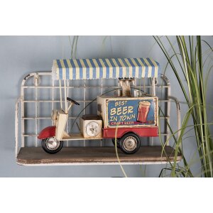 Clayre & Eef 6Y4952 Model Beer Trolley Tricycle 30x12x24 cm Blue - Beige