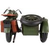 Clayre & Eef 6Y4962 Model Motorbike with Sidecar 38x26x18 cm Green