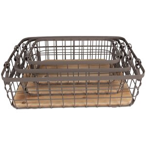 Clayre & Eef 6Y5251 Baskets 38x28x11 - 33x23x10 - 28x18x9 cm Grey - Brown