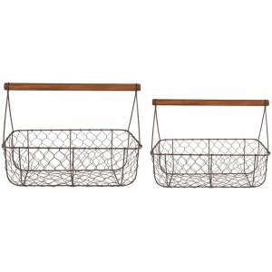 Clayre & Eef 6Y5259 Baskets (set of 2) 36x17x12-27 -...