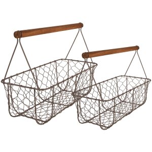 Clayre & Eef 6Y5259 Baskets (set of 2) 36x17x12-27 -...