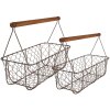 Clayre & Eef 6Y5259 Baskets (set of 2) 36x17x12-27 - 32x15x10-22 cm Brown rectangle