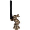 Clayre & Eef 6Y5322 Candlestick Rabbit 10x7x16 cm Gold Coloured