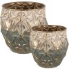 Clayre & Eef 6Y5364 Flowerpot (Set of 2) Ø 39x32 - Ø 33x31 cm Green