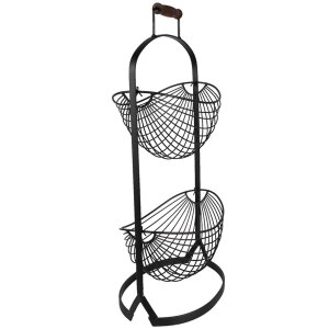 Clayre & Eef 6Y5410 Iron Shelf with Baskets 27x19x57...