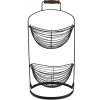 Clayre & Eef 6Y5410 Iron Shelf with Baskets 27x19x57 cm Black Oval