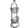 Clayre & Eef 6Y5410 Iron Shelf with Baskets 27x19x57 cm Black Oval