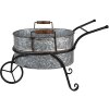 Clayre & Eef 6Y5415 Plant Holder Wheelbarrow 54x31x31 cm Grey