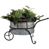 Clayre & Eef 6Y5415 Plant Holder Wheelbarrow 54x31x31 cm Grey