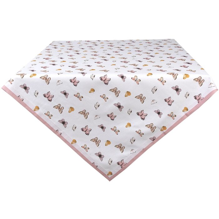 Clayre & Eef BPD03 Tablecloth 130x180 cm Beige - Pink Rectangle