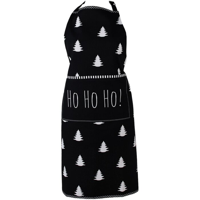 Clayre & Eef BWX41Z Apron 70x85 cm Black - White