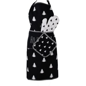 Clayre & Eef BWX41Z Apron 70x85 cm Black - White