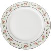 Clayre & Eef CURDP Small Plate Ø 21x2 cm White - Pink Round Breakfast Plate