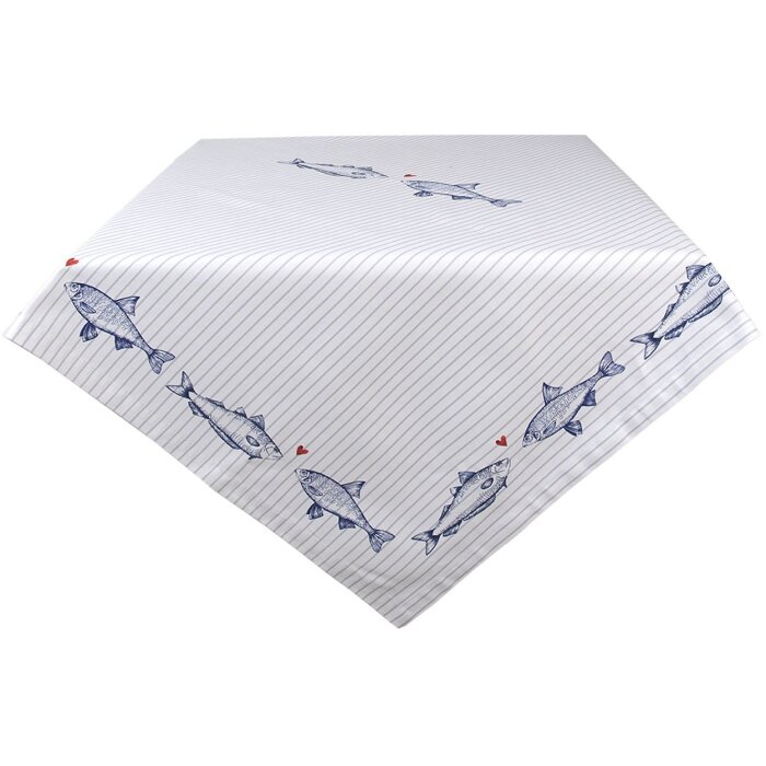 Clayre & Eef SSF01 Tablecloth 100x100 cm White - Blue Square