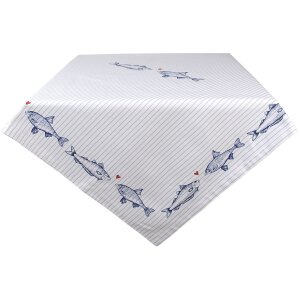 Clayre & Eef SSF01 Tablecloth 100x100 cm White - Blue...