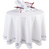 Clayre & Eef SSF07 Tablecloth Ø 170 cm White - Blue Round