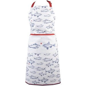 Clayre & Eef SSF41 Apron 70x85 cm White - Blue...