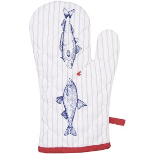 Clayre & Eef SSF44 Oven glove 18x30 cm White - Blue