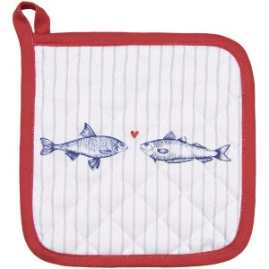 Clayre & Eef SSF45 Potholder 20x20 cm White - Blue...