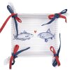 Clayre & Eef SSF47 Bread Basket 35x35x8 cm White - Blue Square