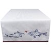 Clayre & Eef SSF64 Table Runner 50x140 cm White - Blue Rectangle