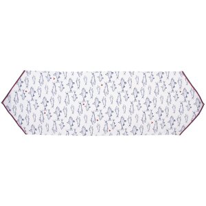 Clayre & Eef SSF65 Table runner 50x160 cm White - Blue