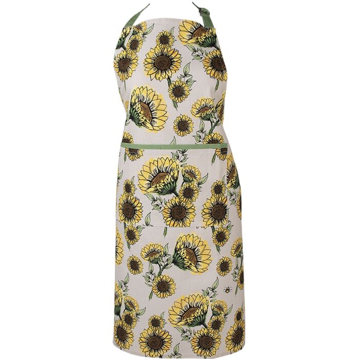 Clayre & Eef SUS41 Apron 70x85 cm Beige - Yellow Cooking Apron