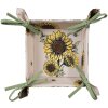 Clayre & Eef SUS47 Bread Basket 35x35x8 cm Beige - Yellow