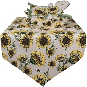 Clayre & Eef SUS65 Table Runner 50x160 cm Beige - Yellow